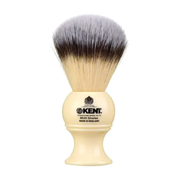 Kent Medium Synthetic Shaving Brush, Ivory White - Image 2