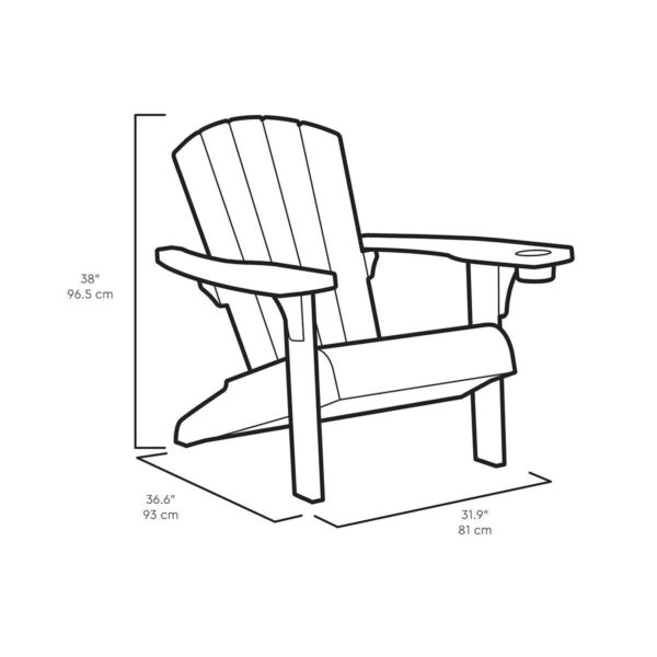 Keter Alpine Adirondack Chair in Grey with Cup Holder - Image 2