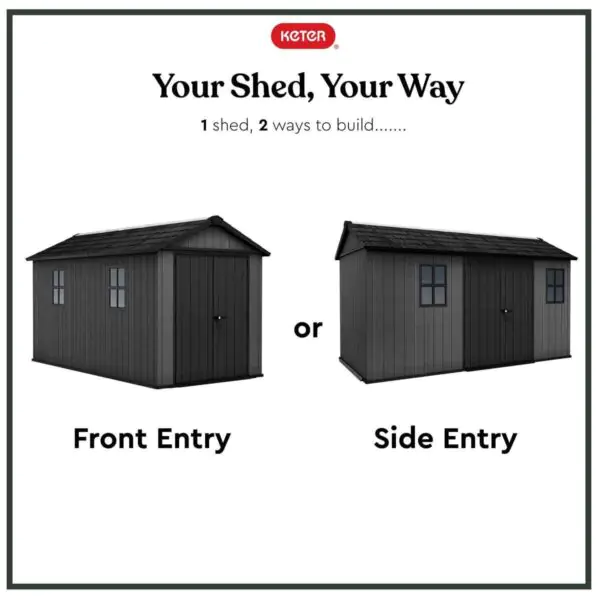 Keter Newton Plus 13ft 5  x 7ft 6  (4.1 x 2.3m) Storage Shed in 2 Configurations - Image 4