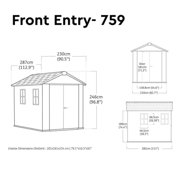 Keter Newton Plus 9ft 5  x 7ft 6  (2.9 x 2.3m) Storage Shed in 2 Configurations - Image 2