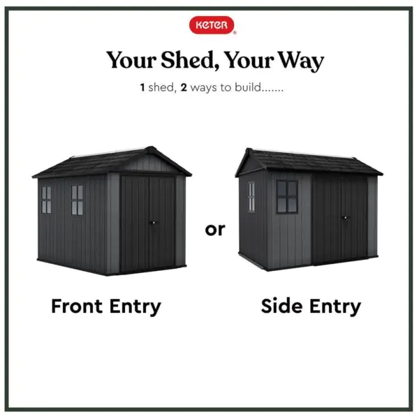 Keter Newton Plus 9ft 5  x 7ft 6  (2.9 x 2.3m) Storage Shed in 2 Configurations - Image 4