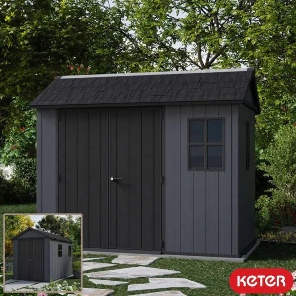 Keter Newton Plus 9ft 5  x 7ft 6  (2.9 x 2.3m) Storage Shed in 2 Configurations