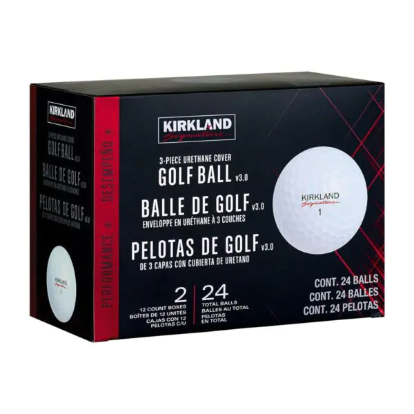 Kirkland Signature 3-Piece Urethane Cover White Golf Balls - 24 Pack