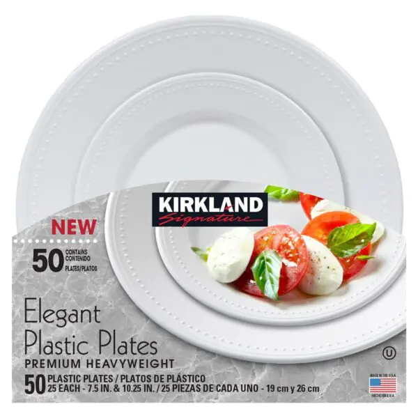 Kirkland Signature Elegant Plastic Plate, 50 Pack