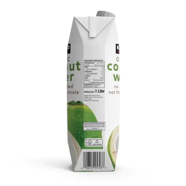 Kirkland Signature Organic Coconut Water No Added Sugar, 9 x 1L - Image 3