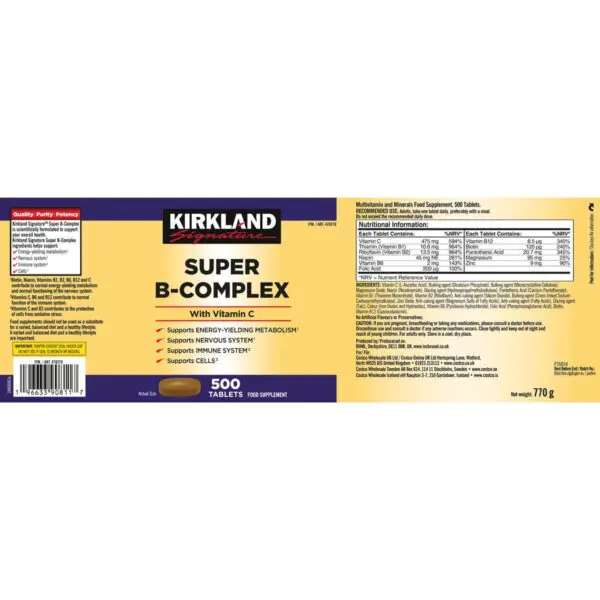 Kirkland Signature Super B-Complex, 500 Count - Image 2