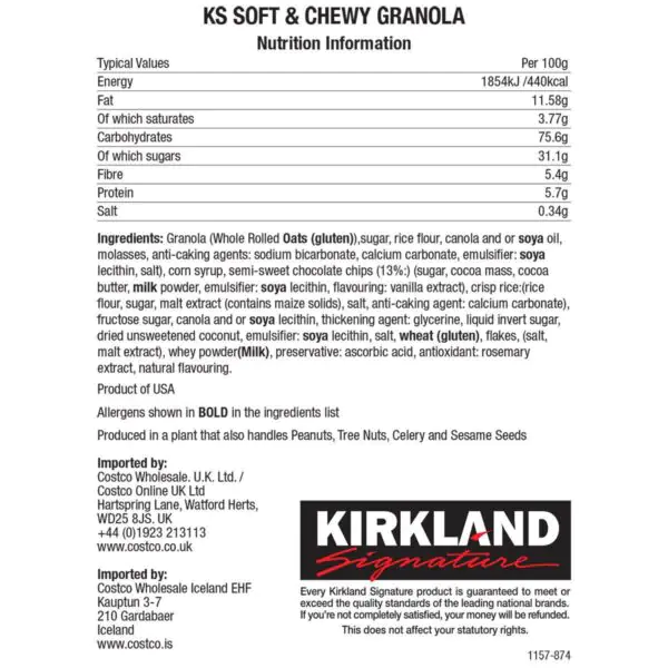 Kirkland Signature Soft and Chewy Granola Bars, 64 x 24g - Image 2