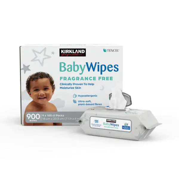 Kirkland Signature Tencel Baby Wipes, 9 x 100 Pack