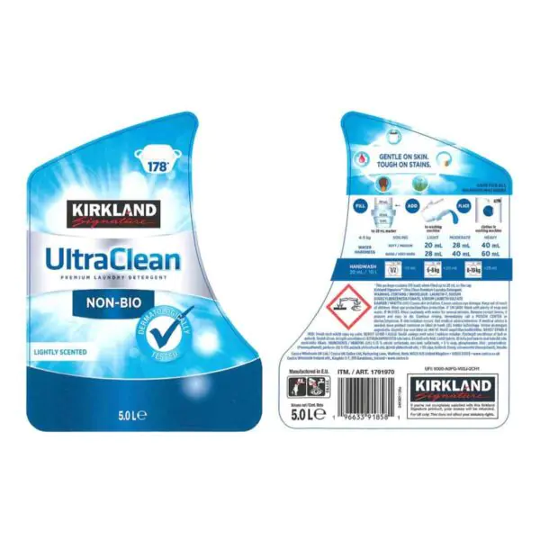 Kirkland Signature Ultra Clean Non Bio Laundry Liquid, 5L (178 Wash) - Image 3