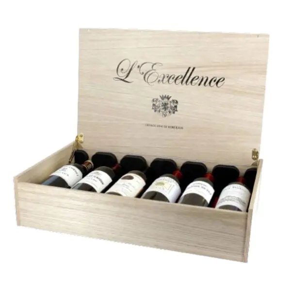 L'Excellence Bordeaux Wooden Gift Box 6 x 75cl - Image 2