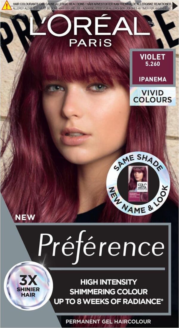 L'Oréal Paris Permanent Hair Colour, Long-Lasting Shine And Intense Colour, For Up To 8 Weeks, Preference Vivids (Colorista), Bright Red 8.624 - Image 6