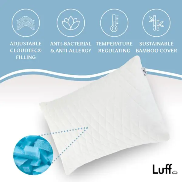 Luff Height Adjustable Prestige Bamboo Pillow - Image 7