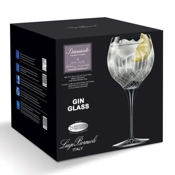 Luigi Bormioli Diamante Crystal Gin Glasses, 650ml, 8 Pack - Image 5