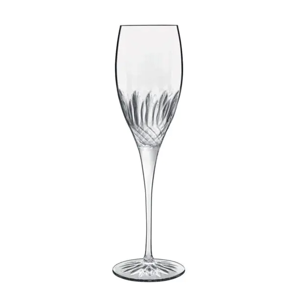 Luigi Bormioli Diamante Crystal Flute Glasses, 220ml, 8 Pack - Image 3