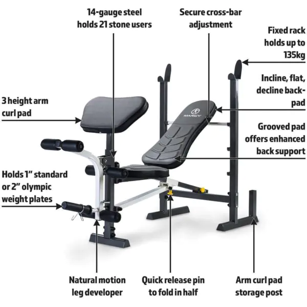 Marcy MWB-20100 Folding Compact Weight Bench - Image 6