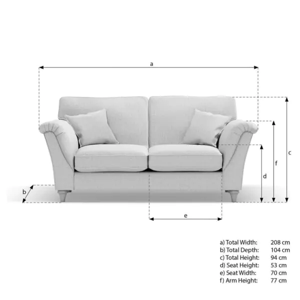 Merchant Grey Fabric 2 Seater Sofa - Image 2