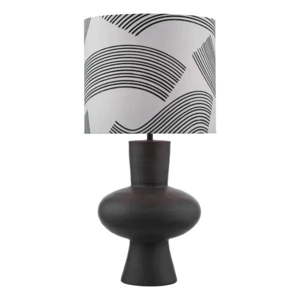 Miho Black and Bronze Table Lamp with Fabric Shade - Image 4