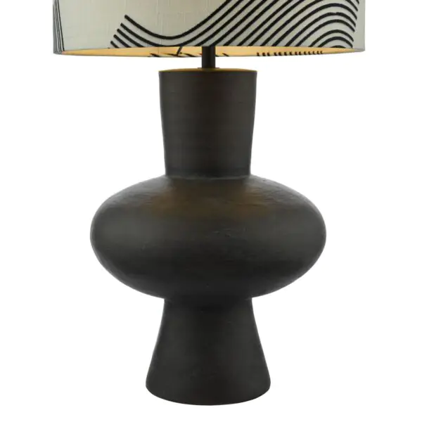 Miho Black and Bronze Table Lamp with Fabric Shade - Image 5