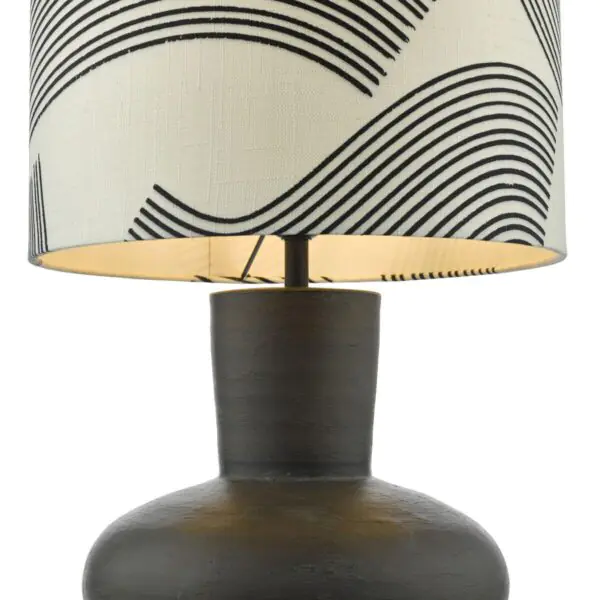 Miho Black and Bronze Table Lamp with Fabric Shade - Image 6