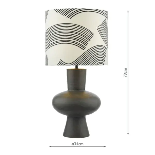 Miho Black and Bronze Table Lamp with Fabric Shade - Image 2