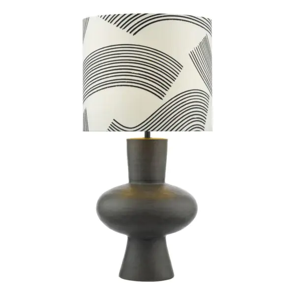 Miho Black and Bronze Table Lamp with Fabric Shade - Image 3