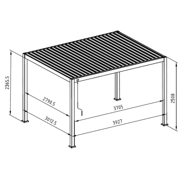 Mirador 10ft x 13ft (3 x 4m) Louvered Aluminium Pergola - Image 2