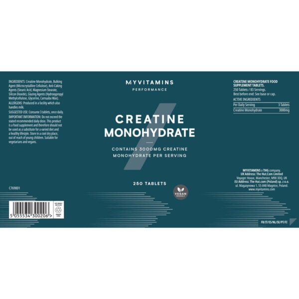 MyVitamins Creatine Monohydrate, 250 Tablets - Image 2