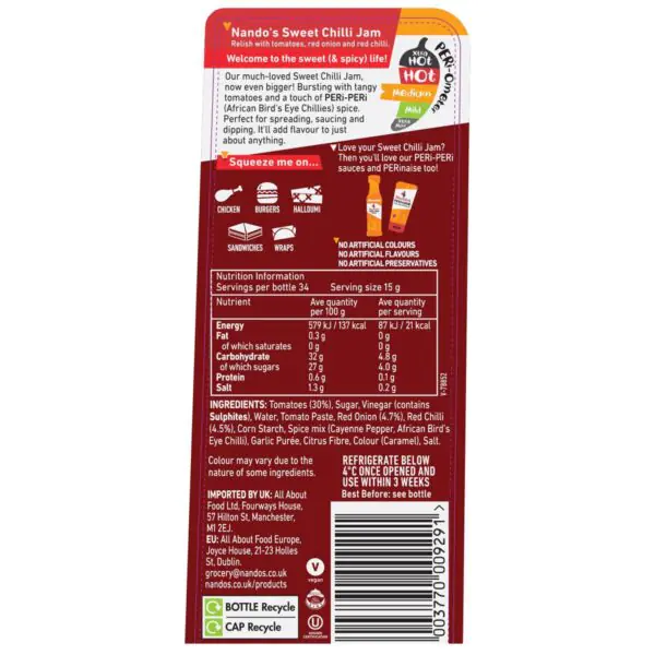 Nando's Sweet Chilli Jam, 2 x 510g - Image 2