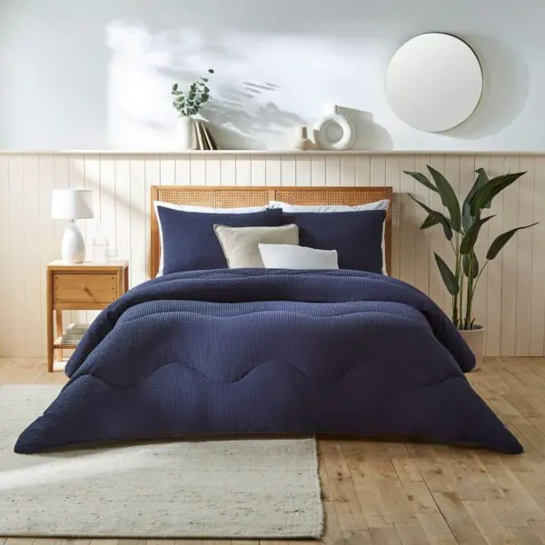 Night Owl Cotton Waffle Coverless 10.5 Tog Double Duvet in 2 colours