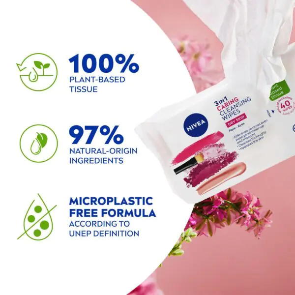 Nivea Biodegradable Face Wipes, 4 x 40 Wipes - Image 3