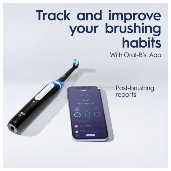 Oral B iO4 Toothbrush Matte Black and Lavender, Duo Pack - Image 5