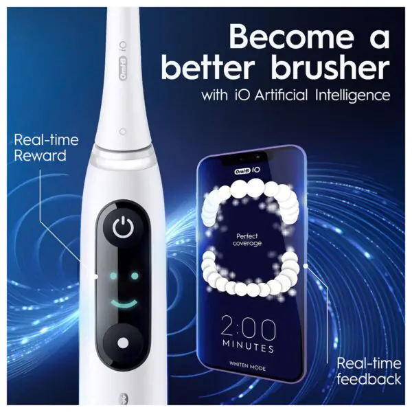 Oral-B iO Series 8 White and Black Toothbrush, Duo Pack - Image 3