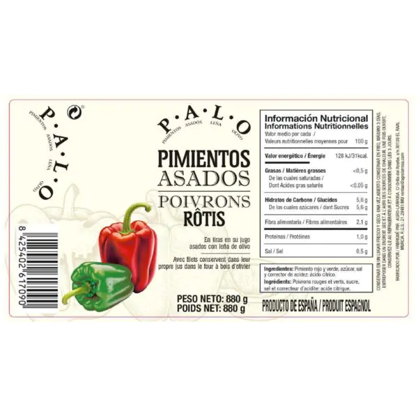 Palo Pimientos Roasted Peppers, 2 x 880g - Image 2