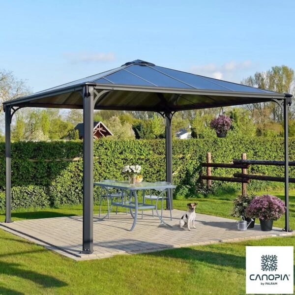 Palram Canopia Palermo 3.6 x 3.6 m (11.8 x 11.8 ft) Aluminium and Polycarbonate Gazebo