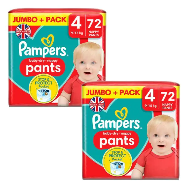 Pampers Baby Dry Pants Size 4, 2 x 72 Pack