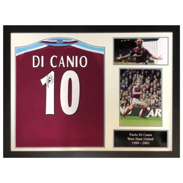 Paolo Di Canio Signed Framed West Ham United Football Shirt