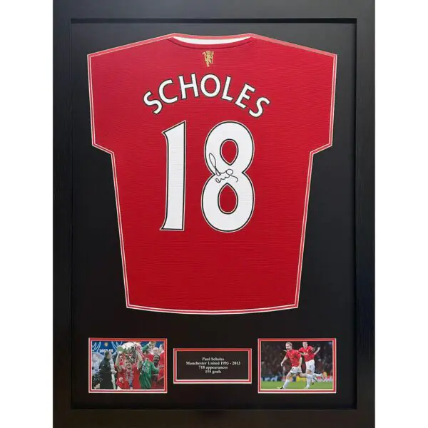 Paul Scholes Signed Framed Manchester United Shirt