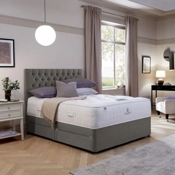 Pocket Spring Bed Company Mulberry Mattress and Pebble Grey 4 Drawer Divan in 3 Sizes - Image 2