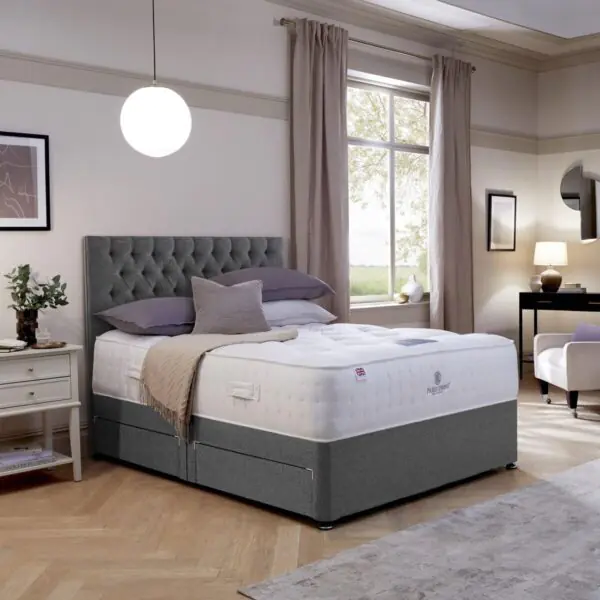 Pocket Spring Bed Company Mulberry Mattress and Sterling Grey 4 Drawer Divan in 3 Sizes - Image 2