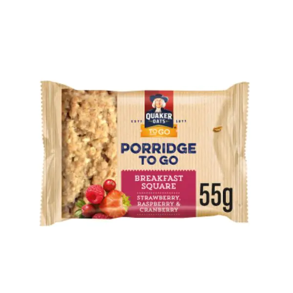 Quaker Oats Porridge To Go Breakfast Squares Variety Pack, 18 x 55g - Image 3