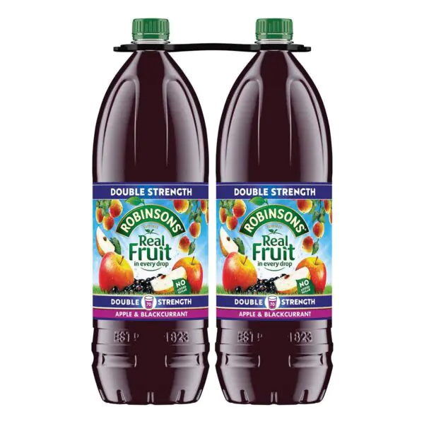 Robinsons Real Fruit Double Strength Apple and Blackcurrant Squash, 2 x 1.75L