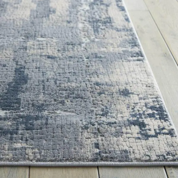 Rustic Textures Faded Blue Rug in 3 Sizes - Image 3