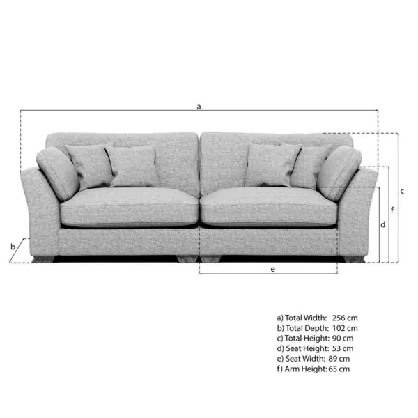 Selsey Grey Fabric 4 Seater Split Sofa - Image 2