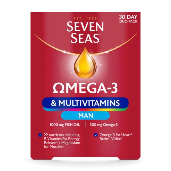 Seven Seas Omega 3 Multivitamins Man, 2 x 60 Count - Image 2