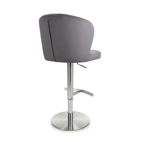 Sigma Grey Brushed Velvet Gas Lift Bar Stool - Image 8