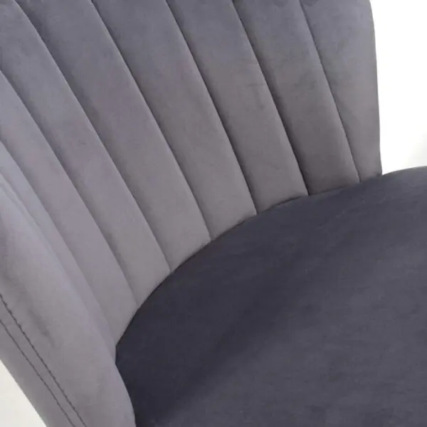 Sigma Grey Brushed Velvet Gas Lift Bar Stool - Image 3