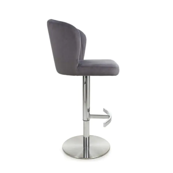 Sigma Grey Brushed Velvet Gas Lift Bar Stool - Image 7