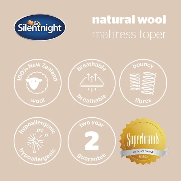 Silentnight Natural Wool Mattress Topper in 3 sizes - Image 8