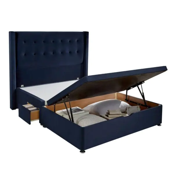 Silentnight Velvet Ottoman Divan Base with Bloomsbury Headboard in 2 Colours and 3 Sizes - Image 4