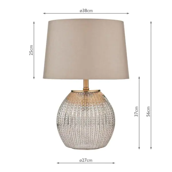 Sonia Brass and Silver Dual Table Lamp with Taupe Shade - Image 2